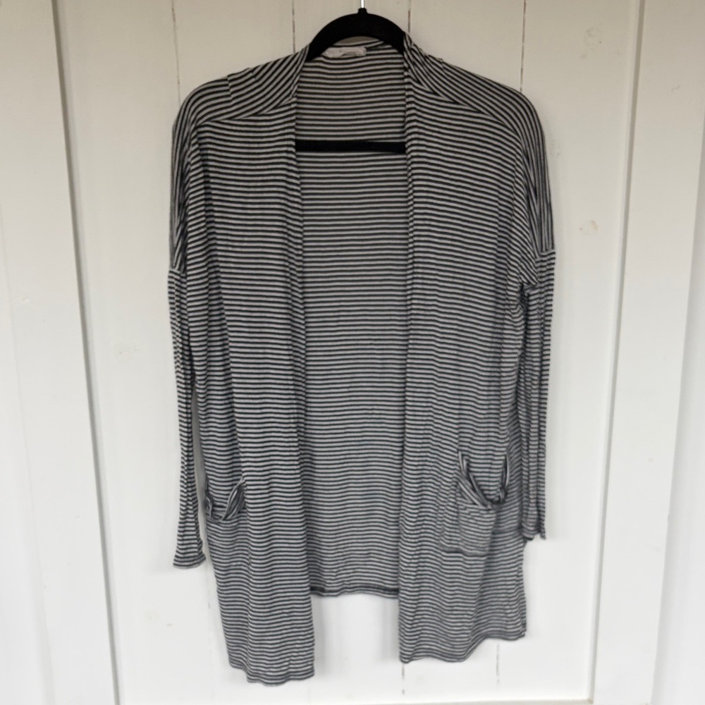 Carly Jean Los Angeles Striped Black and White Women's Sweater